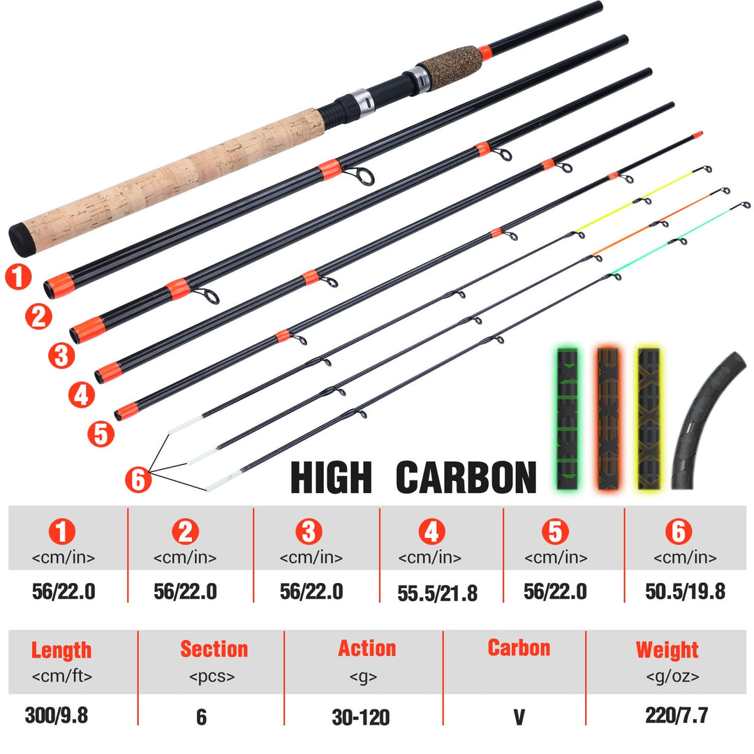 Carter Carbon 6s - 6 Sections Spinning Fishing Rod